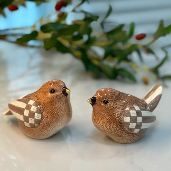 🐦 MacKenzie-Childs Songbird Salt & Pepper Set – Gilded Garden 🪻 - Picture 1 of 16